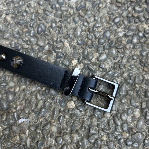 Halogen Vintage Black Leather Bling Studded Skinny Belt Trouser Fit Size Large - Picture 9 of 11